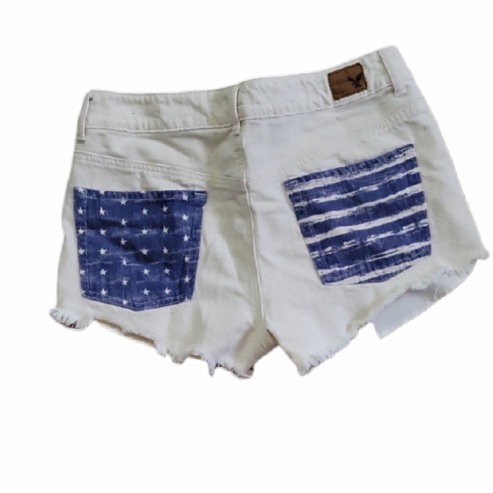 American Eagle Festival High Rise American Flag Shorts Size 16